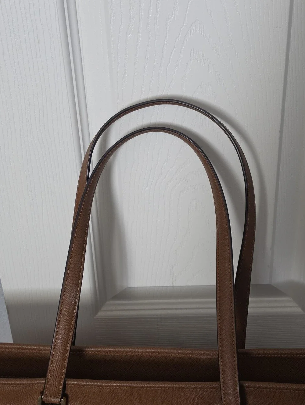 Michael Kors Tan Saffiano Leather Tote with Gold Hardware
